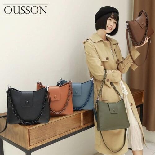 OUSSON 2021 Women Fashion Travel Work Large Capacity One-Shoulder Bag Ladies Soft Leather Big Tote Bucket Bag
