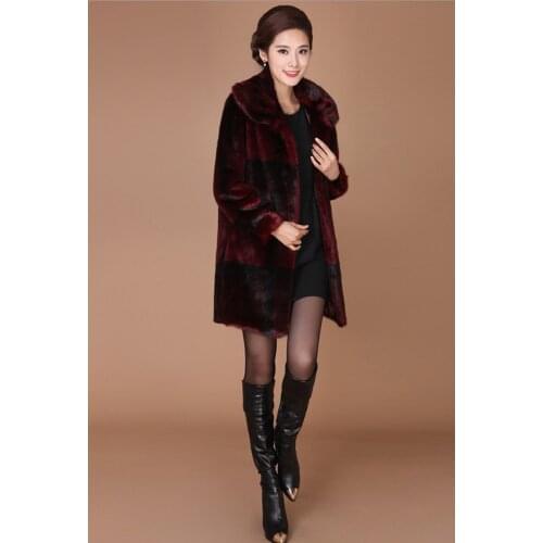 Coat Fur Faux Women Mink Fur Coats Womens Thick Warm Red Outerwear Plus Size Winter Womens Coats Casaco Feminino WXF045 s s 's