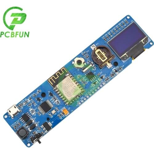 ESP8266 ESP-12F 0.96 Inch OLED Clock Module 8266 Clock Development Board with 18650 Battery Casing CH340 Chip