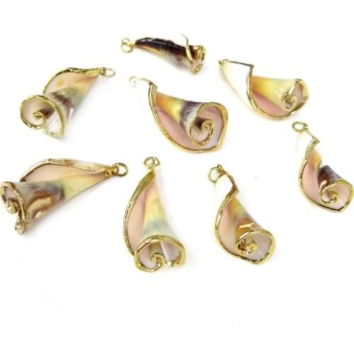 Natural Conch Shell Pendants Real Sea Snails Pendant Charms for Jewelry Making Necklace Bracelet Earrings Gift