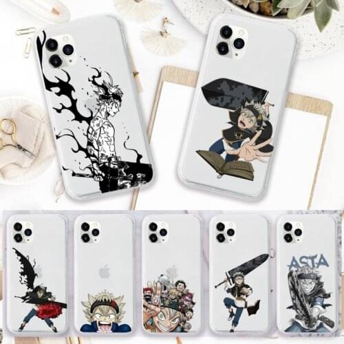 Black Clover Japan anime Phone Case Transparent for iPhone 6 7 8 11 12 s mini pro X XS XR MAX Plus