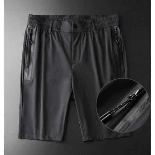 Summer Men Luxury Pressure Adhesive Pockets Design Mens Fashion Elastic Waist Knee Length Man Shorts 4XL