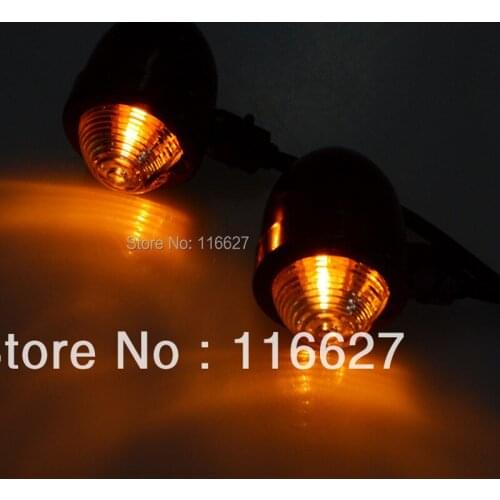 Black/Clear Lens Bullet Turn Signal For Honda Shadow Chopper Cruiser Cafe Racer