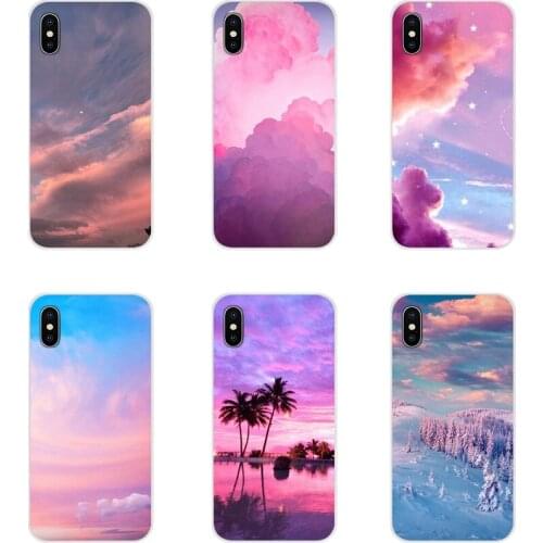 Silicone Bag Case Pink cute kawaii sky space Sunset Cloud Art For Xiaomi Mi4 Mi5 Mi5S Mi6 Mi A1 A2 A3 5X 6X 8 CC 9 T Lite SE Pro