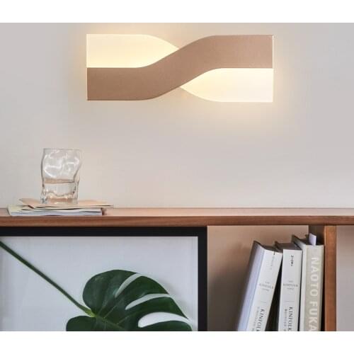 Post-modern LED Wall Lamp Nordic Simple Light Can Rotate 350 Degrees Acrylic Lampshade Wall Lamp Rectangular Light 90-260V