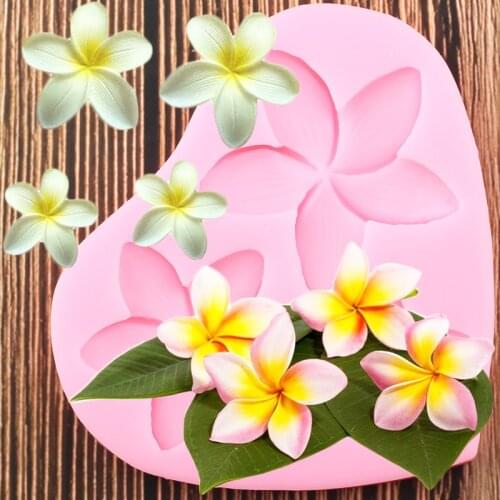 Sugarcraft Plumeria Flower Silicone Mold Fondant Mould Cake Decorating Tools Chocolate Gumpaste Candy Clay Moulds