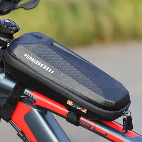 Bicycle Front Frame Storage Bag, Waterproof MTB Mountain Bike Top Tube Hard Case, Hard Shell Upper Tube Bag, Cycling Equipment