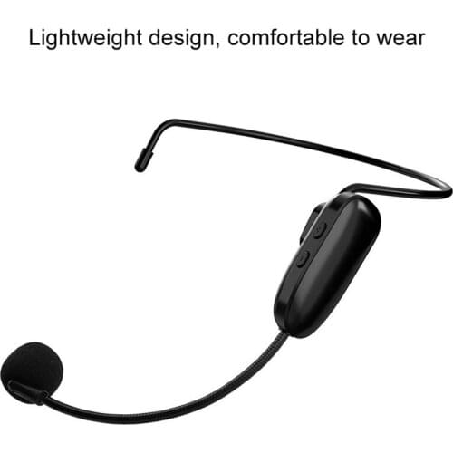 Uhf Wireless Microphone Professional 2 in 1 Handheld Head-Wear Mic Voice Amplifier for Speech Teaching