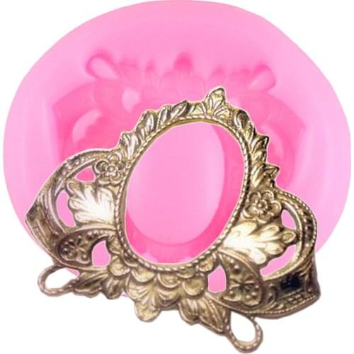 DIY Mirror Frame Silicone Mold Relief Fondant Molds Cupcake Topper Mould Candy Chocolate Gumpaste Moulds Cake Decorating Tools