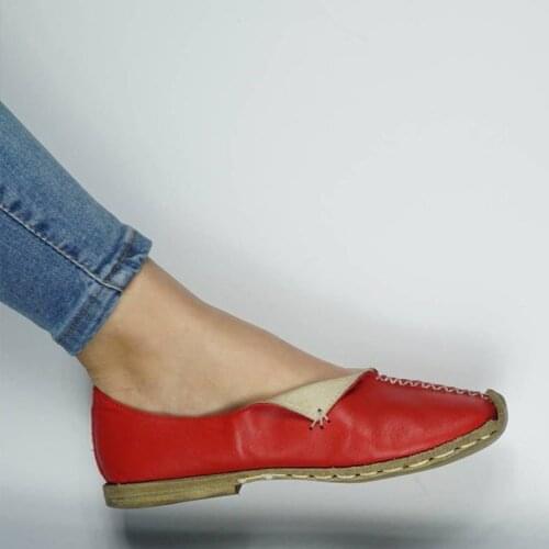2021 retro handmade soft-soled lazy shoes shallow mouth literary small leather shoes Mori large size womens shoes