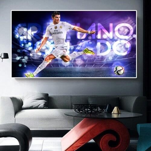 Famous Star Football Player Athlete Cristiano Ronaldo Wall Painting Canvas Painting Poster and Prints Home Wall Art Decorative
