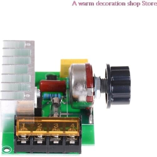 1PC Voltage Regulator Voltage Speed Controller AC 220V 4000W SCR Dimmer Without The Shell