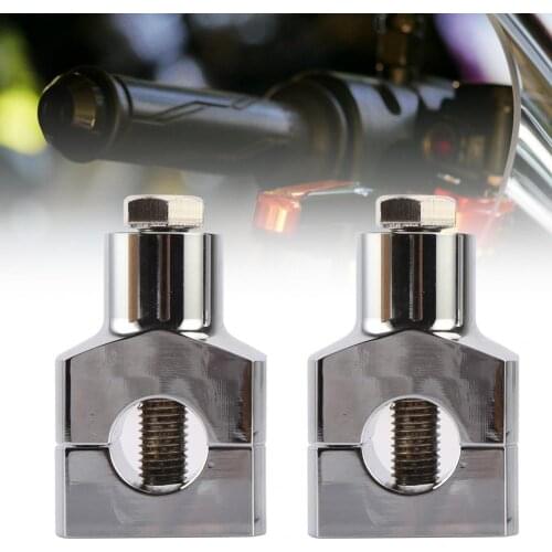 2Pcs Motorcycle Handlebar Mounting Perfume Bottle Shape Holes Chromed Motorcycle Handle Bar Mount for 22mm Handlebars