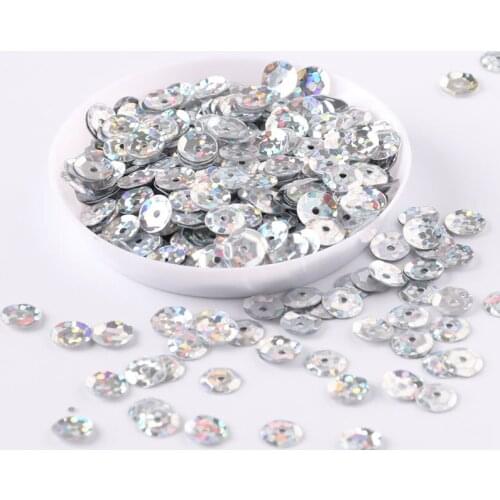 360pcs(10g) Laser Silver Sequin 8mm CUP Round Loose Sequins Paillettes Sewing Wedding Craft Fashionable Scrapbook Accessories