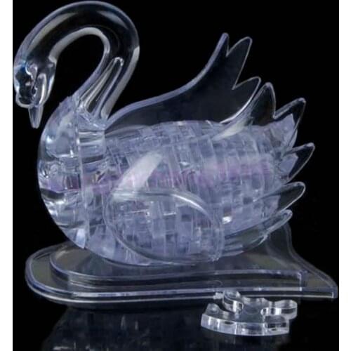 3D Crystal Puzzle Jigsaw Model DIY Swan IQ Toy Furnish Gadget Gift Souptoy