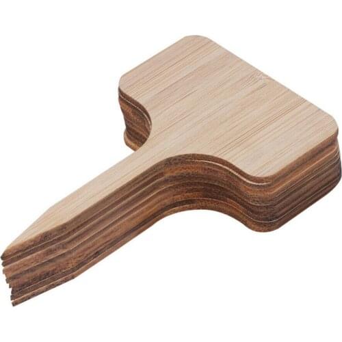 50Pcs Wooden T-Type Bamboo Plant Labels Eco-Friendly Wooden Plant Sign Tags Garden Markers for Seed Potted Herbs Flowers Tools