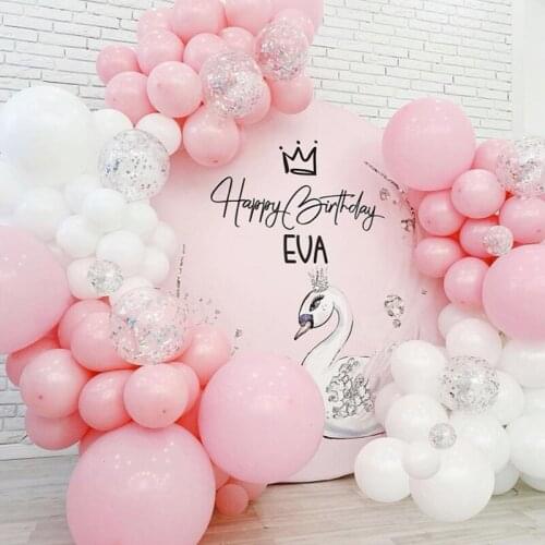 57pcs Pink White Balloons Garland Arch Silver Confetti Ballon Valentines Wedding Decorations Birthday Party Globos Baby Shower