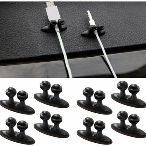 8Pcs Mini Adhesive Car Charger Line Clasp Clamp Headphone/USB Cable Car Clip Automobile Interior Accessories