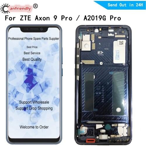 AMOLED Screen For ZTE Nubia A2019G Pro Axon 9 Pro LCD Display Touch Screen Digitizer with frame Aseembly for ZTE A2019G pro