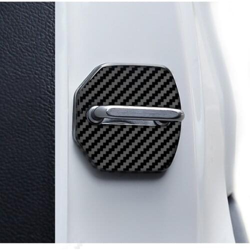 Carbon fiber car door lock cover Auto Emblems Car-Styling For Ford ST Racing Fiesta EcoSport ESCORT focus 1 focus 3 Accessories
