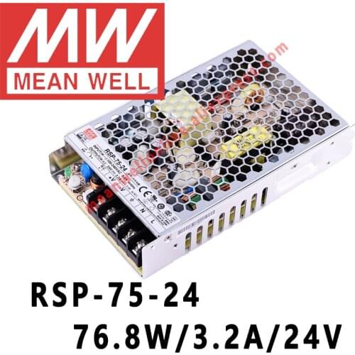 Mean Well RSP-75-24 meanwell 24VDC/3.2A/76.8W Single Output with PFC Function Power Supply online store