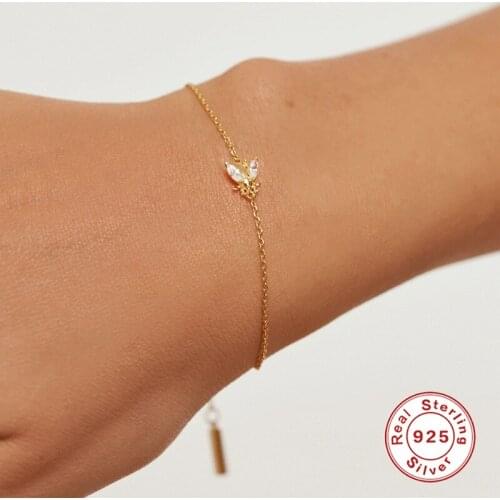 Hot sale cute bracelet for women bees shining wings plain thin Wrist Chain 925 sterling silver fine jewelry girl party accessory
