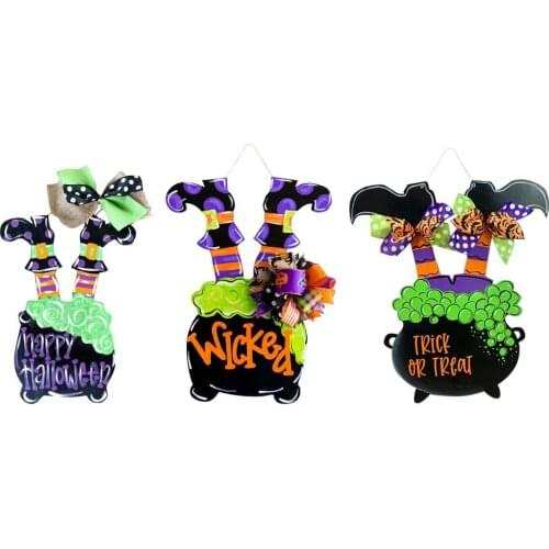 Halloween Witch Leg Decor Halloween Door Sign Doors Walls Hanging Witch Leg Ornament Halloween Wreath Door Hanging Decoration