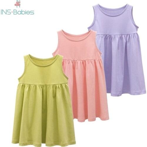Childrens Clothing 2021 Summer New Girls Vest Dresses Sleepwear Children Pure Cotton Sleeveless Thin Nightdress Kids Nightgown