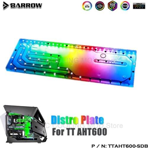 Barrow Distro plate for TT AHT600 Dynamic Chassis, Waterway Board Deflector Water Cooling 5V MB SYNC TTAHT600-SDB