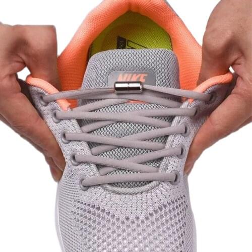 Elastic No Tie Shoelaces Semicircle Shoe Laces For Kids and Adult Sneakers Shoelace Quick Lazy Metal Lock Laces Shoe Strings