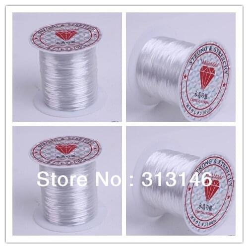Wholesale LOT 4 Spools 0.8mm 10M Strong WHITE Crystal Elastic Cord Stretchy Thread DIY Necklace Jewelry Beading String Line Wire