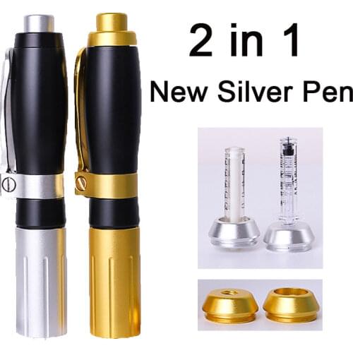 New 2 IN 1 High Pressure Hyaluronic Acid Pen 0.3&0.5ml High density metal For Lifting Lip Anti Wrinkle hyaluron gun Lip atomizer