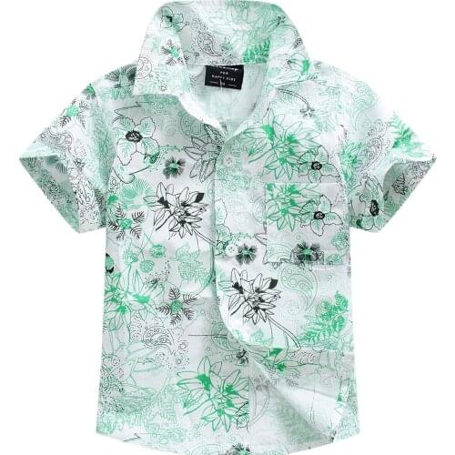 Cotton 100% floral shirt hawaiian shirt aloha shirt for boy T1541