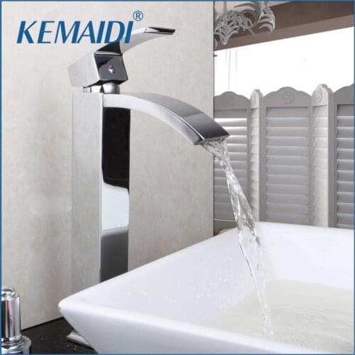 KEMAIDI Bathroom Basin Sink Faucet Chrome Brass Single Handle Basin Vessel Single Hole Sink Mixer Tap Counter Basin Faucet