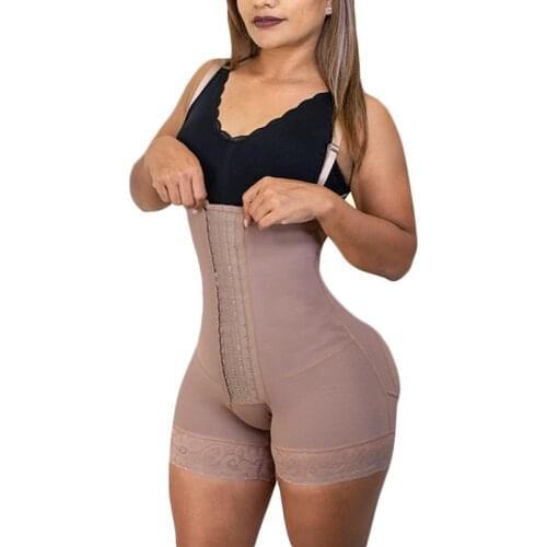 Shapewear Women Short Girdle 4 Lines Of High Compression Fajas Colombianas Clasps Butt Lifter With Straps