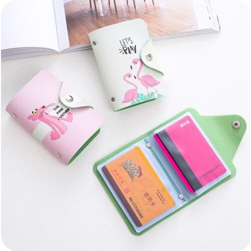 Leather Credit Card Holdert Protector Cute Cartoon ID Cards Card Case Studen Women Wallet Passport Business Card Holder