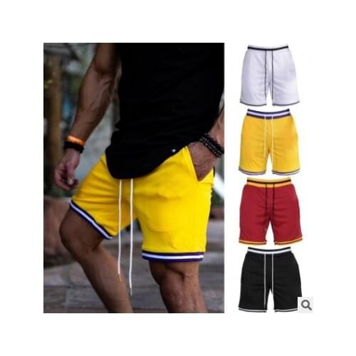 Summer Men Striped Casual Sports Shorts Mens Quick-dry Fitness Training Pants Five-point Beach Basketball Pants Shorts Men