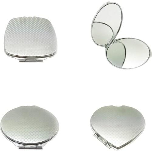 Hot 1Pc Women Portable Makeup Cosmetic Double Side Folding Traveling Mirror Double Side Folding