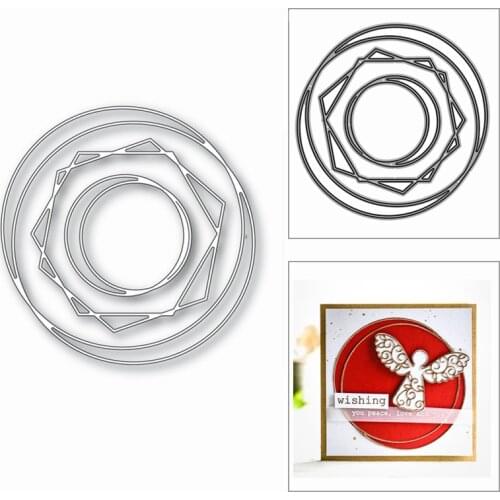 New Nesting Frame Double Circle Polygon 2020 Metal Cutting Dies for Scrapbooking and Card Making Decor Embossing Craft No Stamps