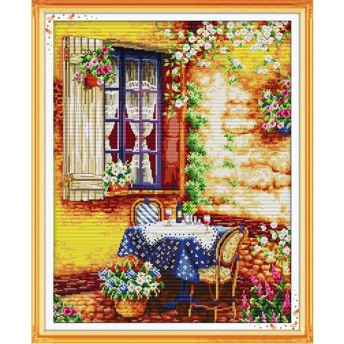 Summer afternoon Counted Cross Stitch Diy 11CT 14CT Cross Stitch Set Landscape Cross-Stitch Kit Embroidery Needlework