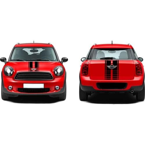 Car Head Front Hood Decal Stickers Bonnet Rear Trunk Stripe Sticker Decor For MINI Cooper S One R55 R56 R60 R61 F54 F55 F56 F60