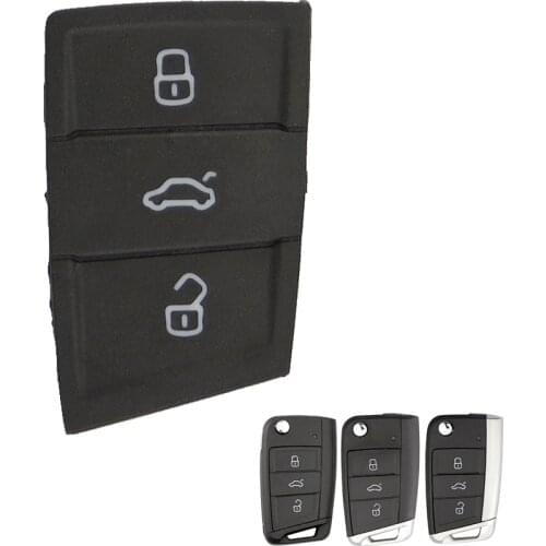 OkeyTech 1PC 3 Buttons Remote Rubber Car Key Pad For VW Golf 7 4 5 Mk4 6 For Seat Leon Ibiza Altea For Skoda OctaviaKey Fob
