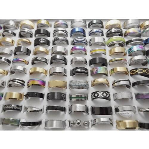Wholesale 500 pcs Fashion 6mm and 8mm New combination Mixed styles Stainless steel rings
