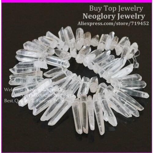 Polished Clear Quartz Point Pendants Rock Crystal Quartz Top Drilled Briolettes Stick Beads Natural Druzy Quartz Spike Beads