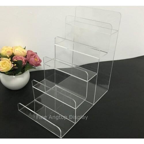 Clear Acrylic 5 Tier Wallet Display Stand Purse Holder Jewelry Show Racks