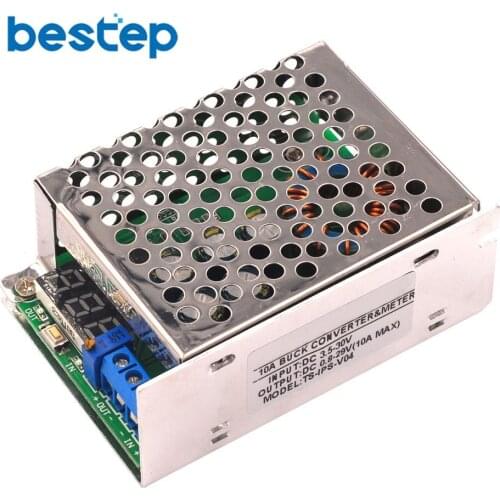 10A High Power 300W DC-DC Adjustable Step-down Power Supply Module with Voltmeter Display