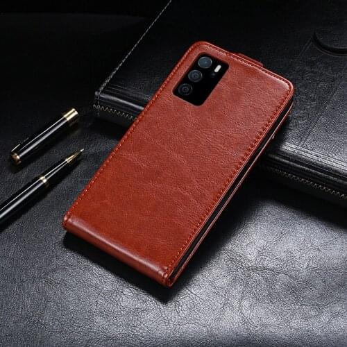 UP Down Case For Oppo A16 Case 6.52" Phone Bag Holster Vertical Flip PU Leather Cover For Oppo A16 CPH2269 Premium Case