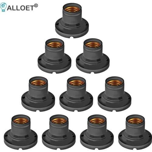 10pcs E27 Lamp Holder Vintage Edison Lamp Base Screw Bulb Base Retro Lampholders Fixture Energy Saving Flat Lamp Holder