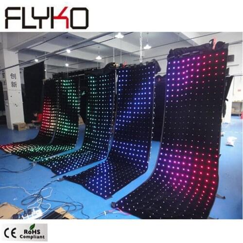 Indoor wall Dj backdrop popular small size P9cm 3x1m Connectible led video curtain with colorful lights