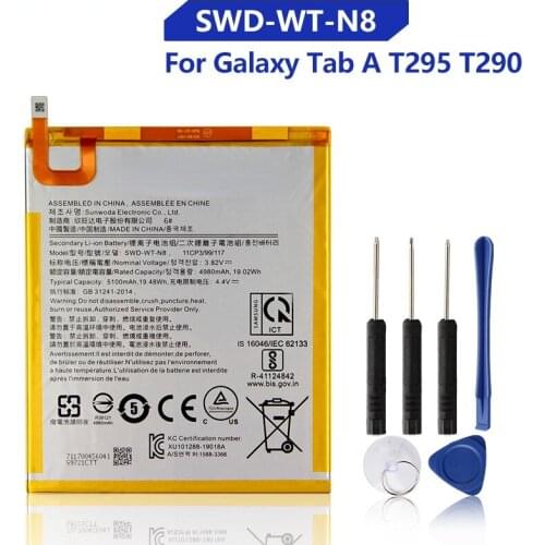 Original Replacement Samsung Battery SWD-WT-N8 For Galaxy Tab A T295 T290 Genuine Tablet Battery 5100mAh